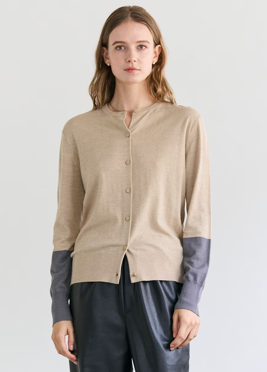 親膚撞色針織衫